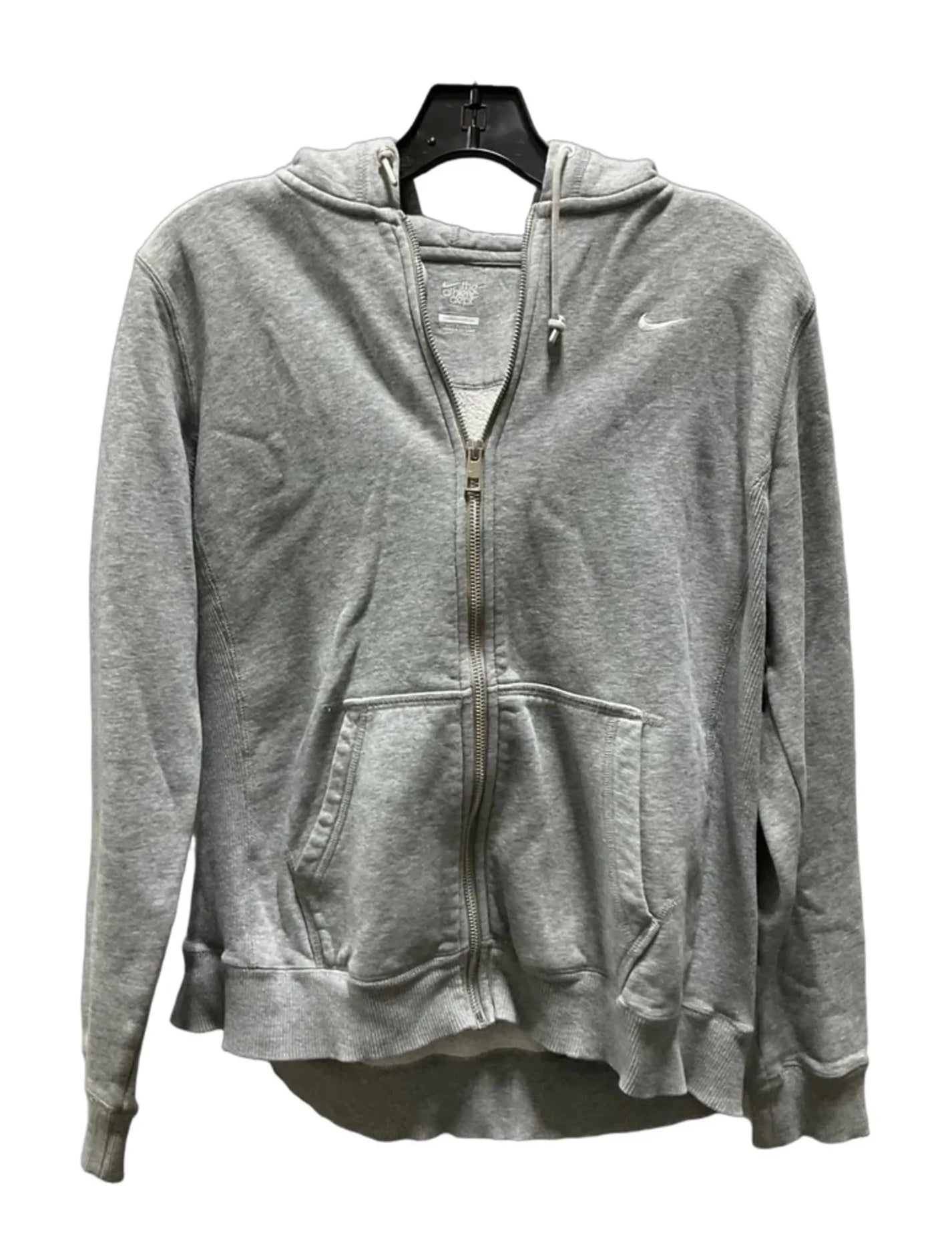 Athletic Jacket By Nike Apparel In Grey, Size: L