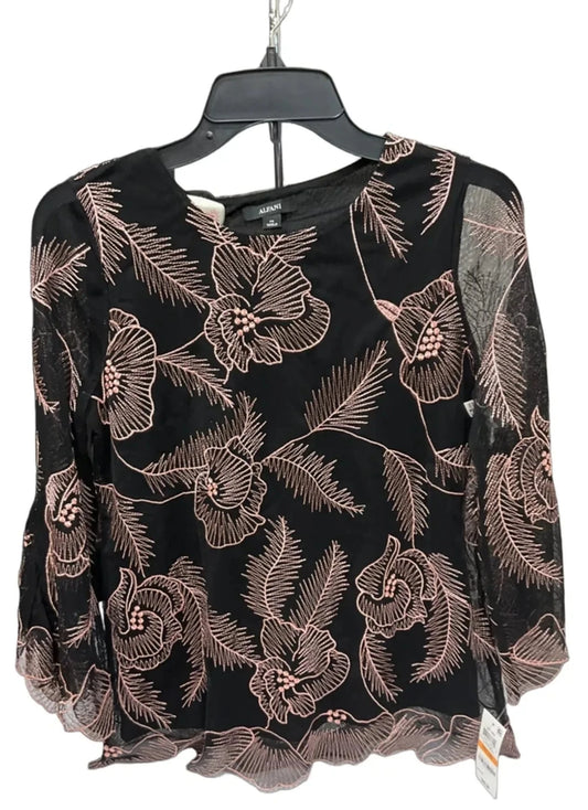 Top 3/4 Sleeve By Alfani In Black & Pink, Size: Sp
