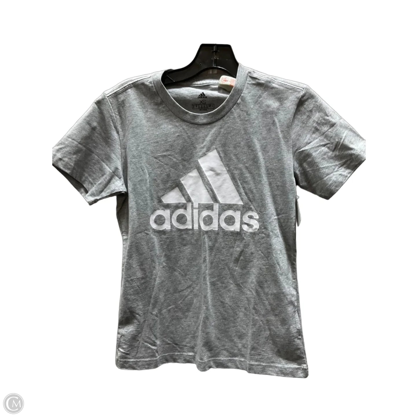 Athletic Top Short Sleeve By Adidas In Grey, Size: Xs