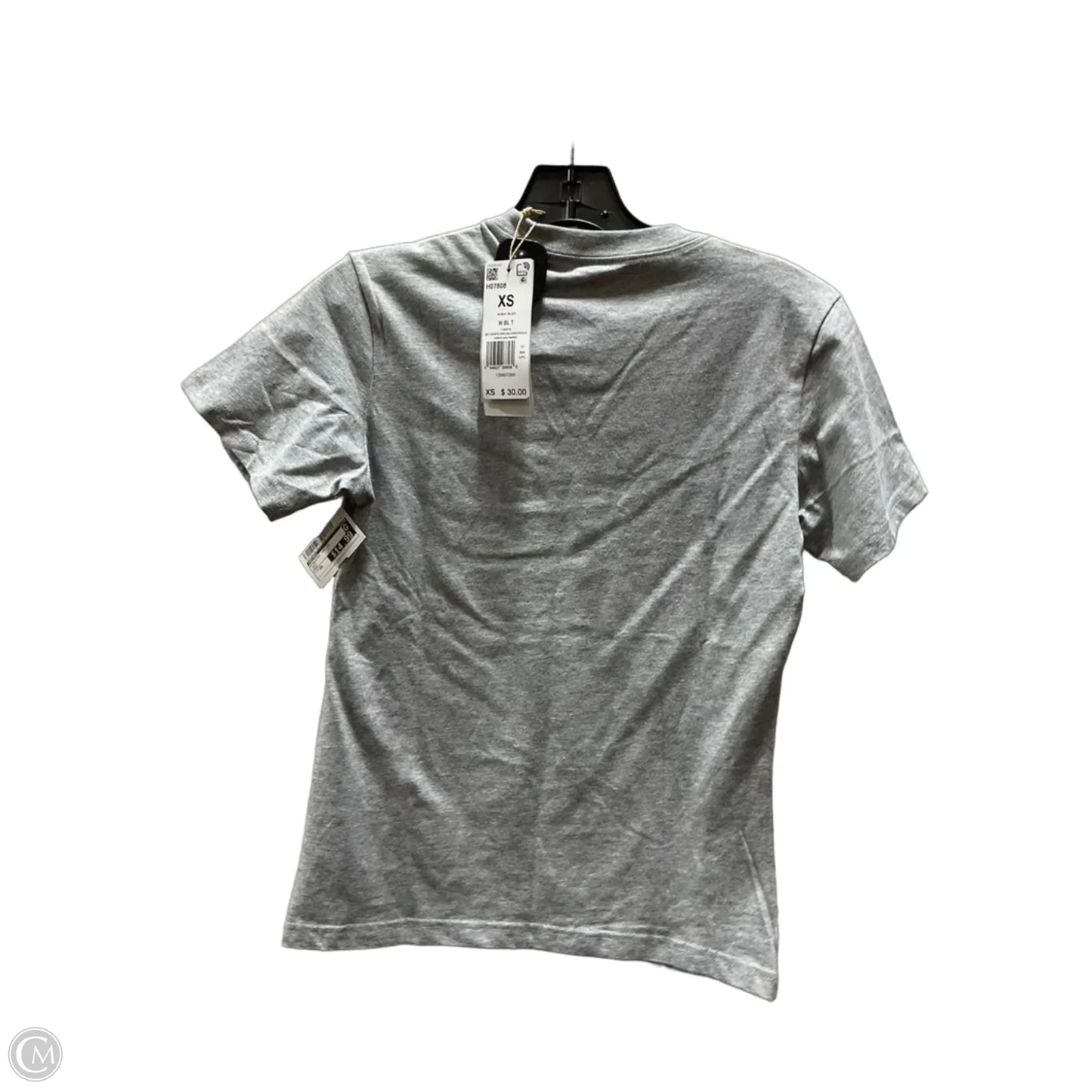 Athletic Top Short Sleeve By Adidas In Grey, Size: Xs