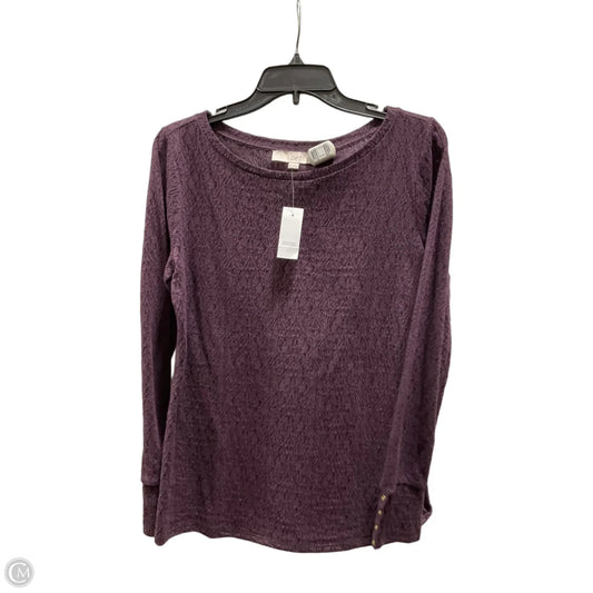 Top Long Sleeve By Loft In Purple, Size: M
