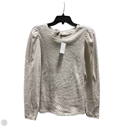 Top Long Sleeve By Loft In Cream, Size: M