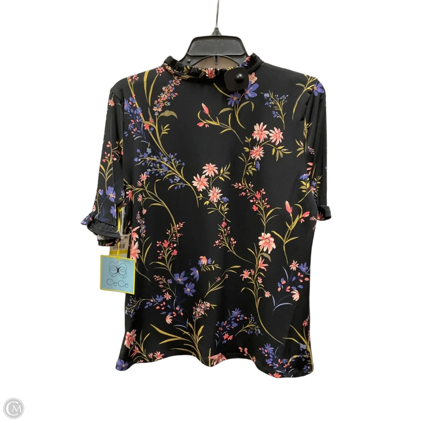 Top Short Sleeve By Cece In Black, Size: M