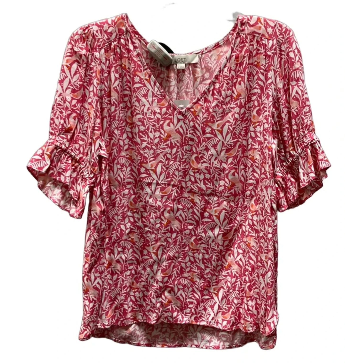 Top Short Sleeve By Loft In Pink, Size: S