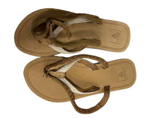 Tan Sandals Flats Reef, Size 6