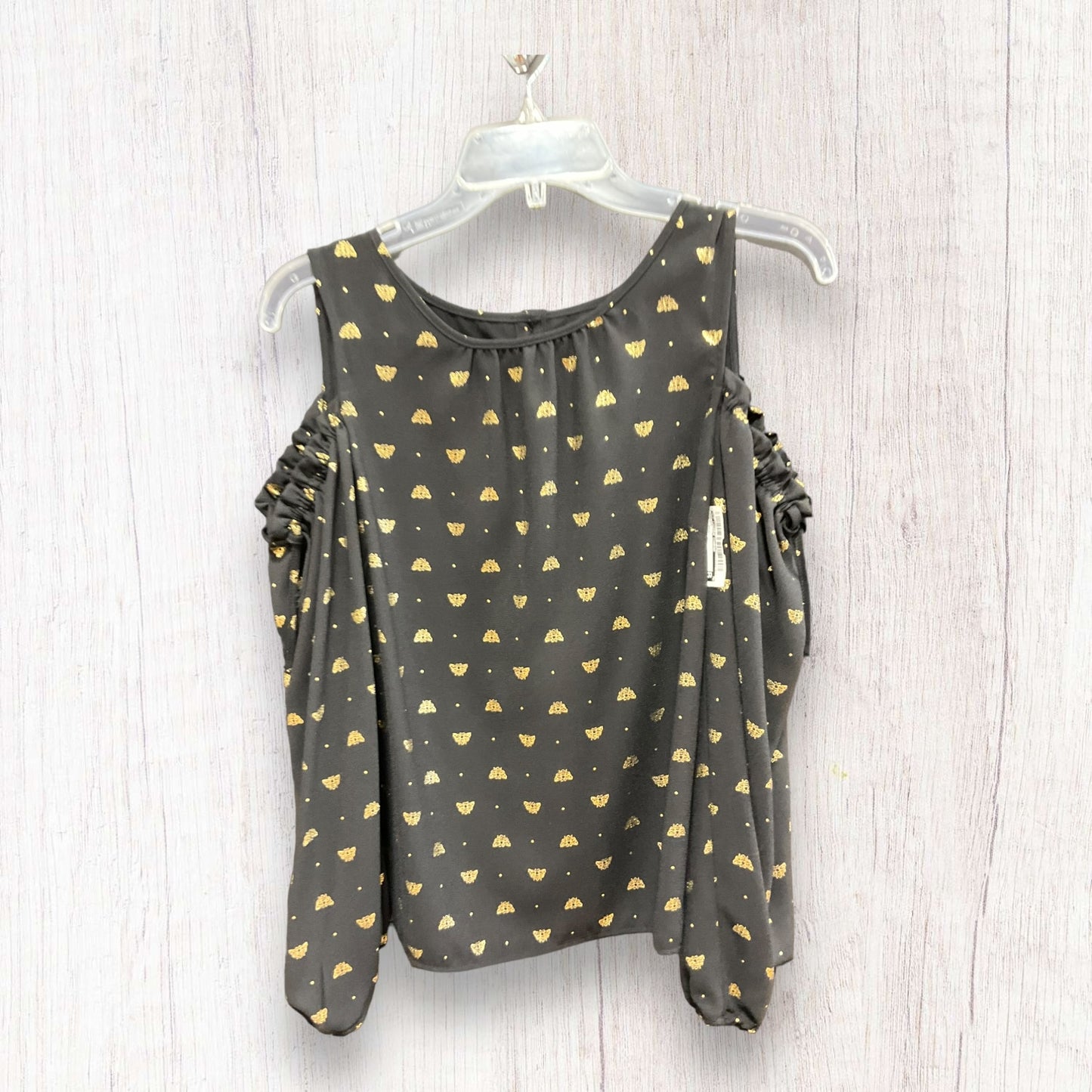 Top Long Sleeve By Lc Lauren Conrad In Black Gold, Size: S