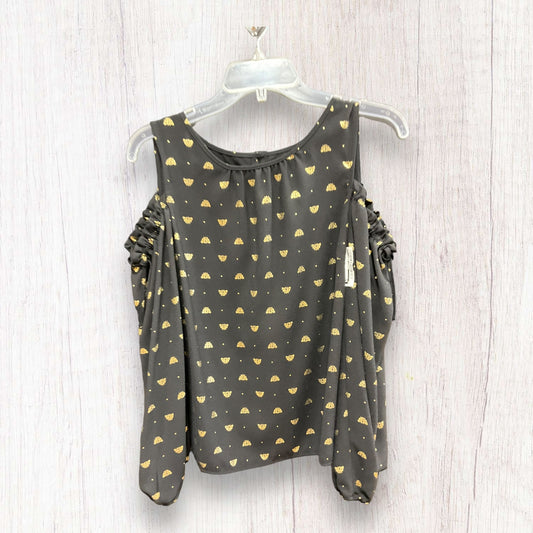 Top Long Sleeve By Lc Lauren Conrad In Black Gold, Size: S