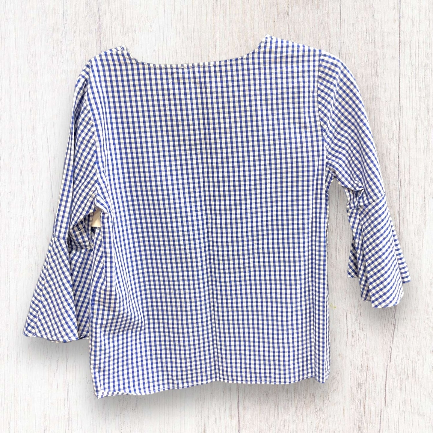 Checkered Pattern Top 3/4 Sleeve Jane And Delancey, Size S