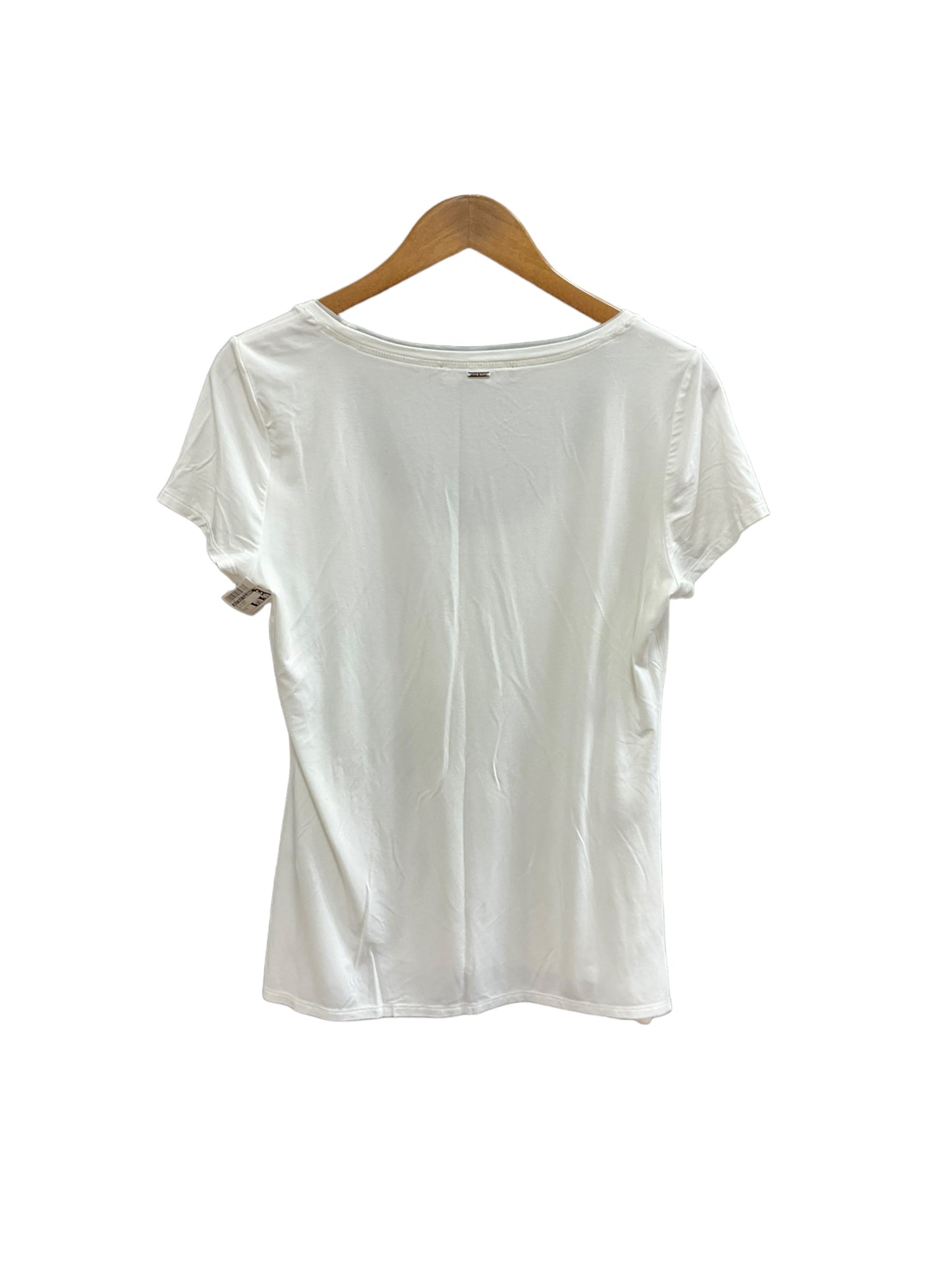 Gold & White Top Short Sleeve Basic White House Black Market, Size M