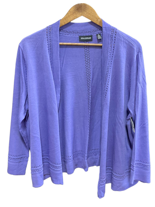 Sweater Cardigan By Nina Leonard  Size: 3x