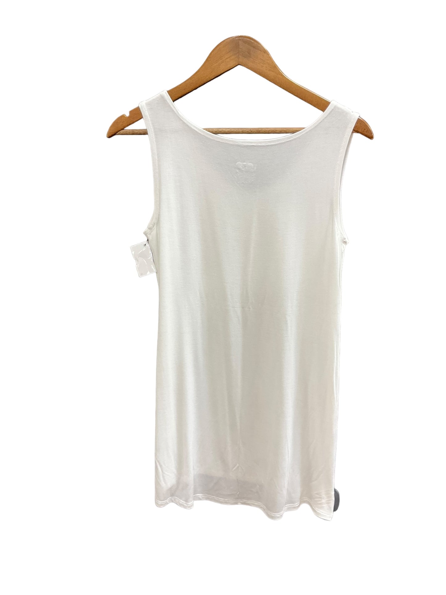 White Top Sleeveless Basic Logo, Size S