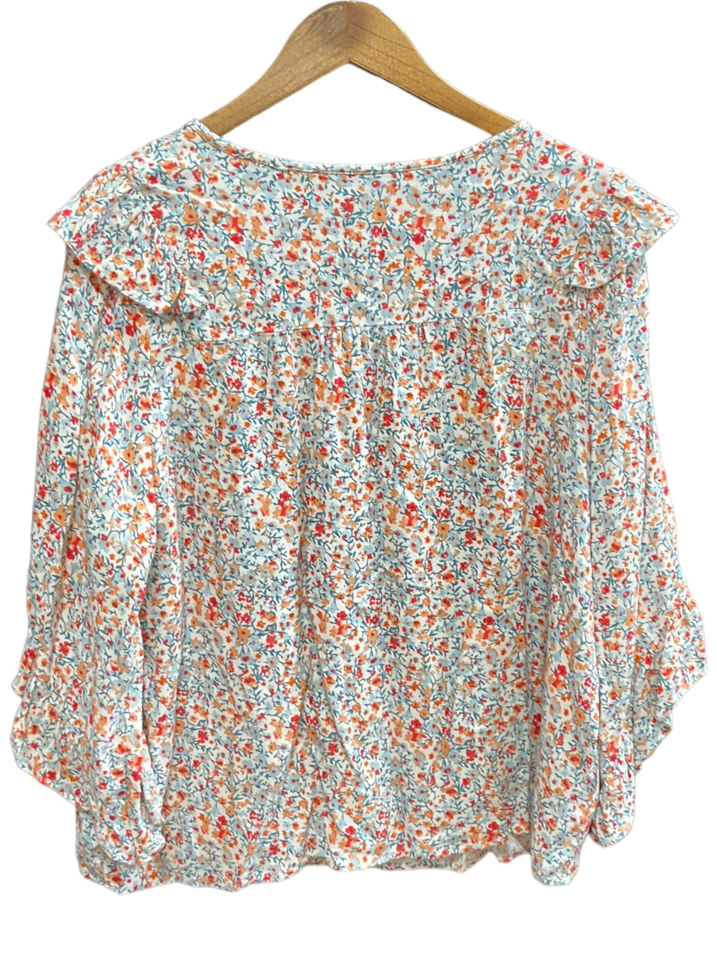 Floral Print Top 3/4 Sleeve Sonoma, Size Xl