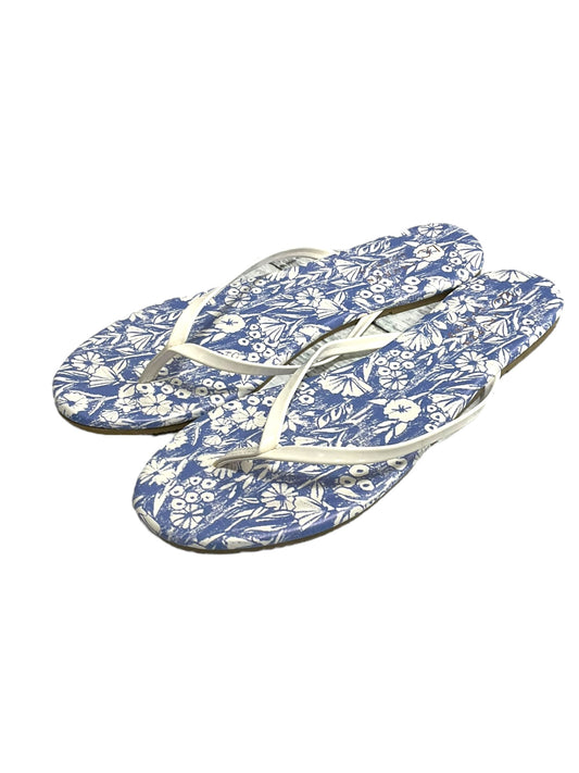 Blue & White Sandals Flip Flops Lc Lauren Conrad, Size 9