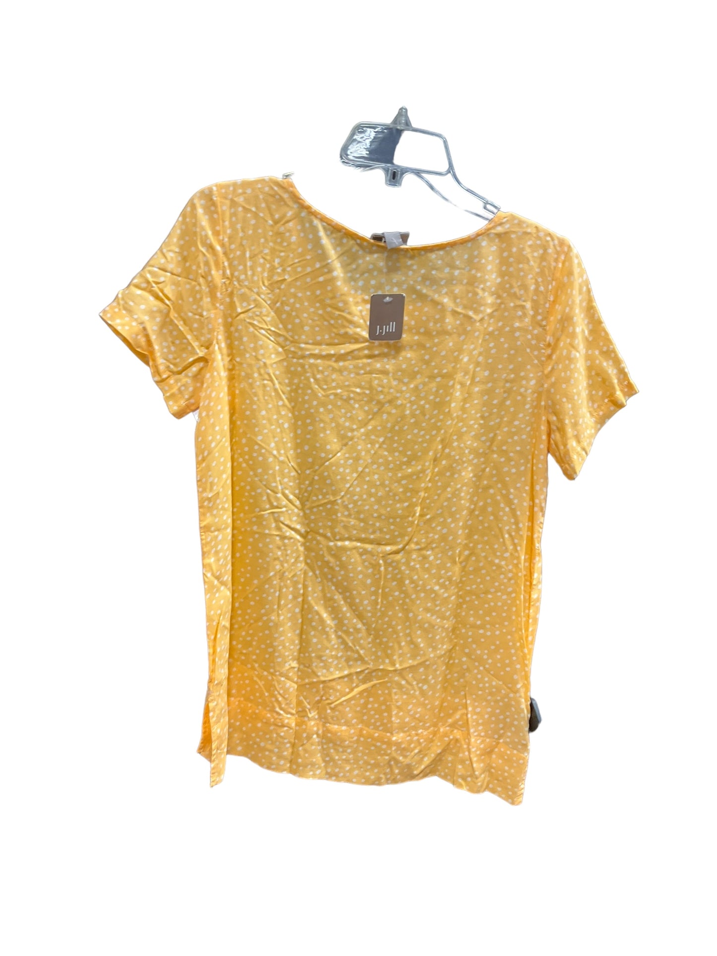 White & Yellow Top Short Sleeve J. Jill, Size Xs