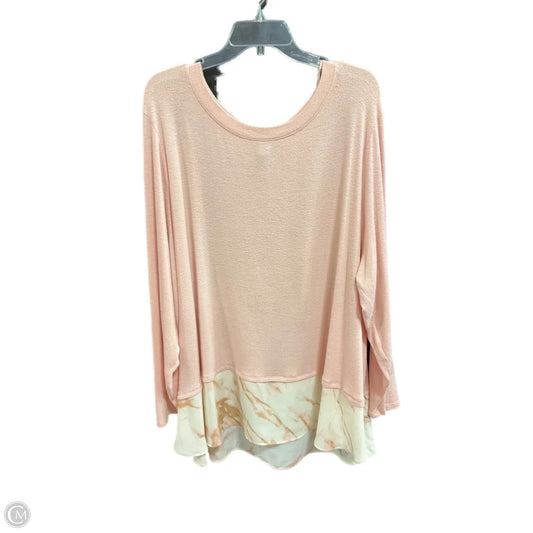 Top Long Sleeve By Evri In Pink, Size: 4x