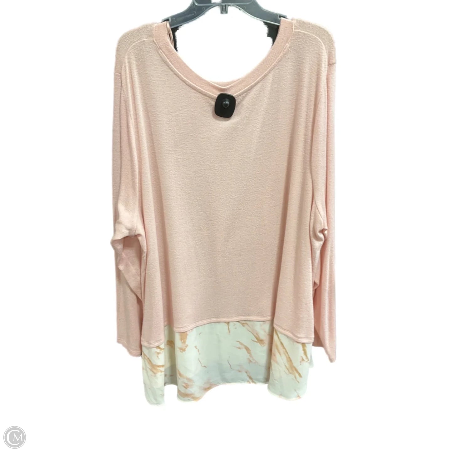 Top Long Sleeve By Evri In Pink, Size: 4x