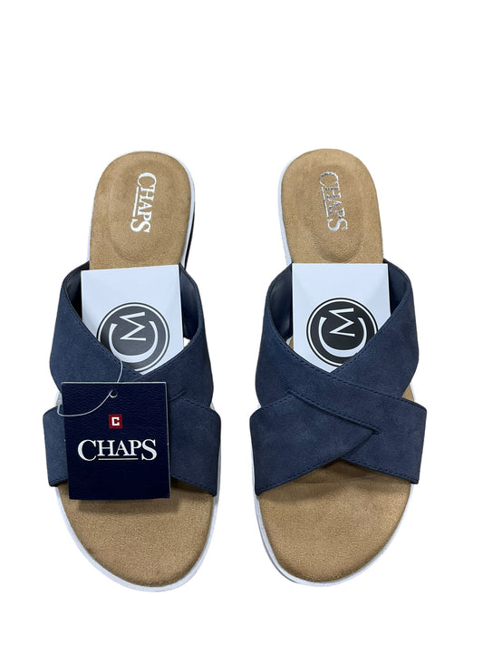 Navy Sandals Flats Chaps, Size 8.5