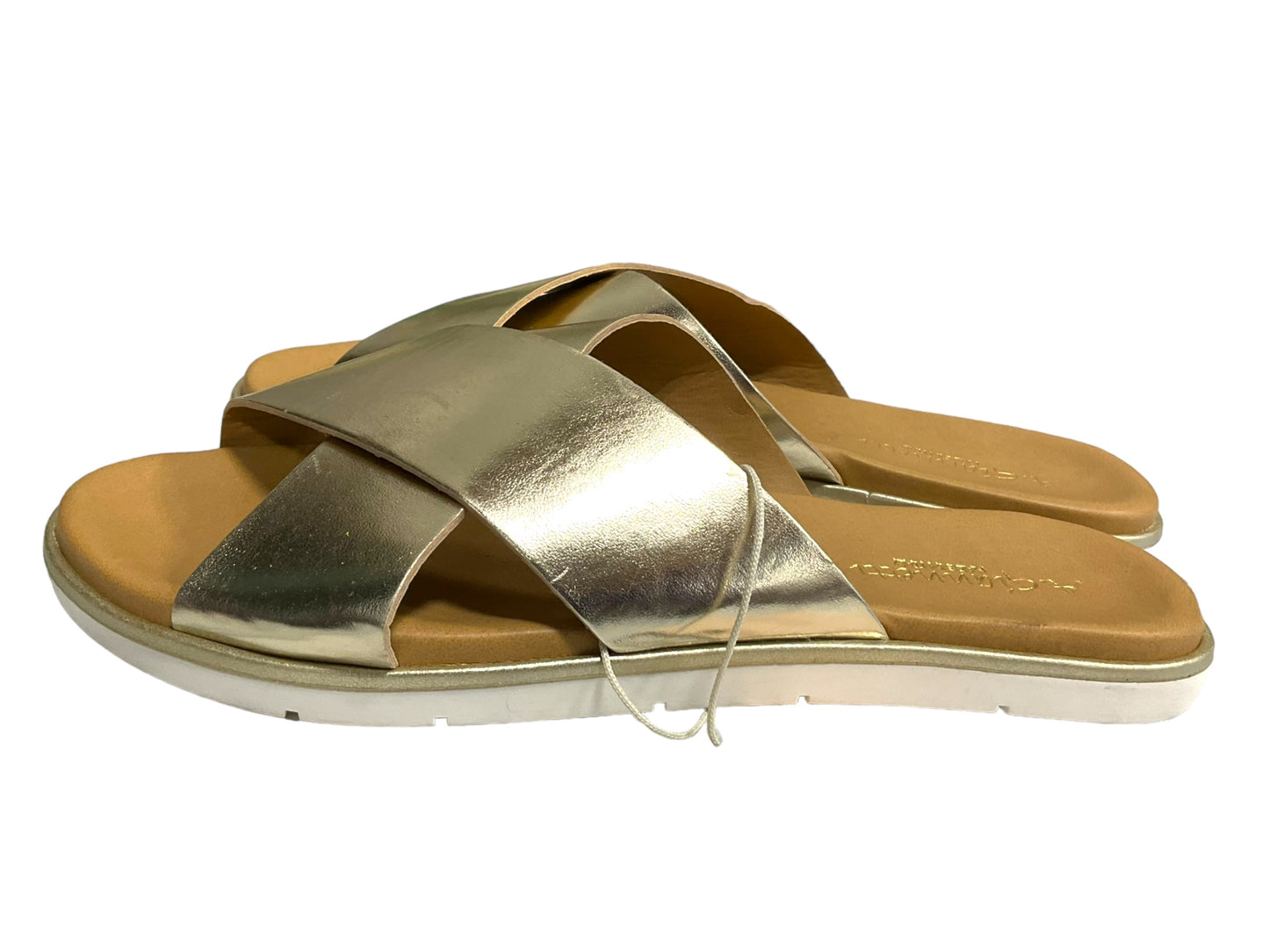 Gold Sandals Flats Clothes Mentor, Size 6.5