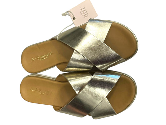 Gold Sandals Flats Clothes Mentor, Size 6.5