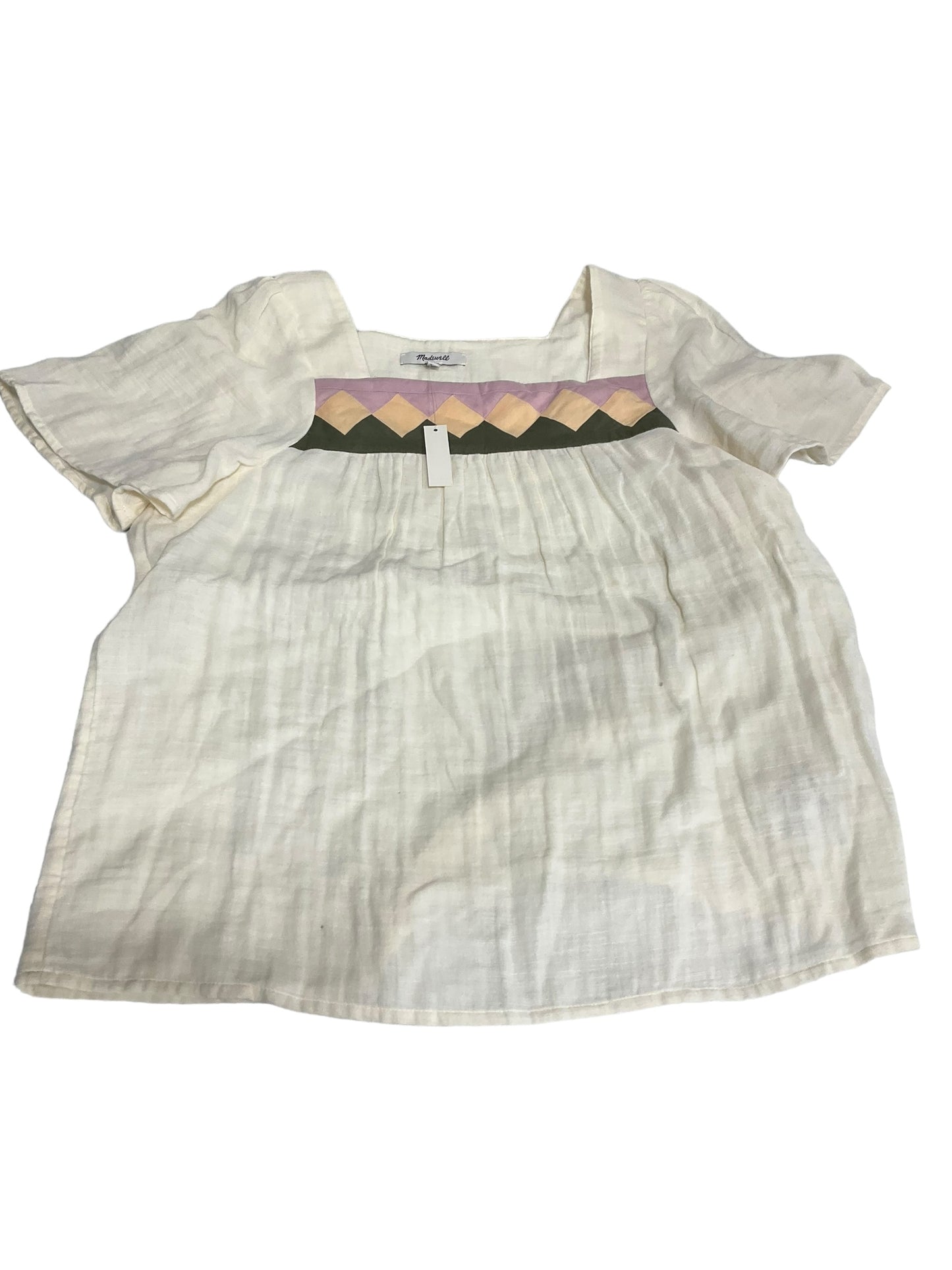 Cream Top Short Sleeve Madewell, Size S