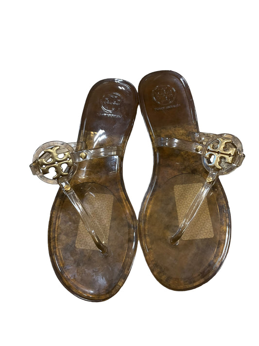 Gold Sandals Designer Tory Burch, Size 6