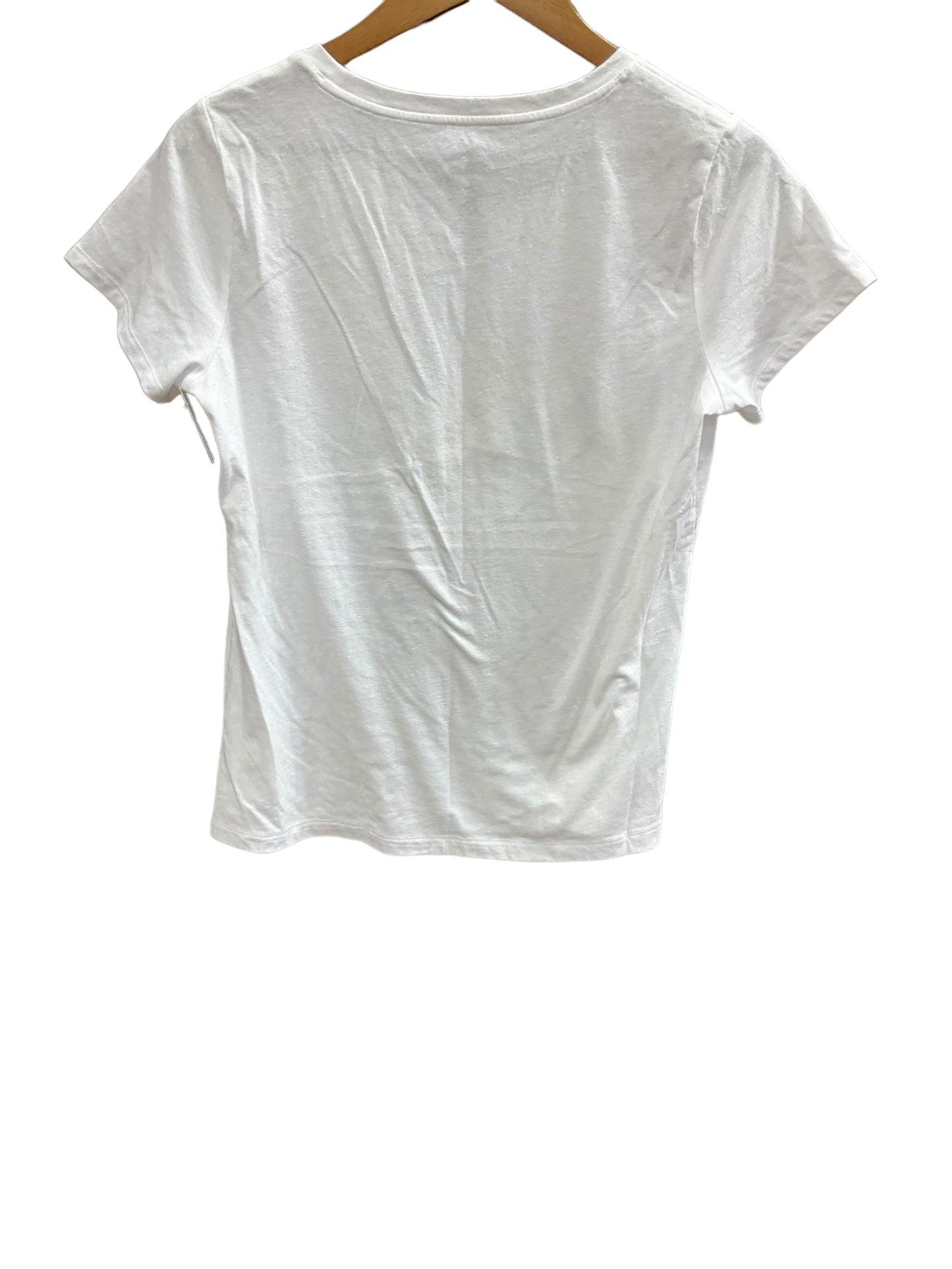 White Top Short Sleeve Basic St Johns Bay, Size M