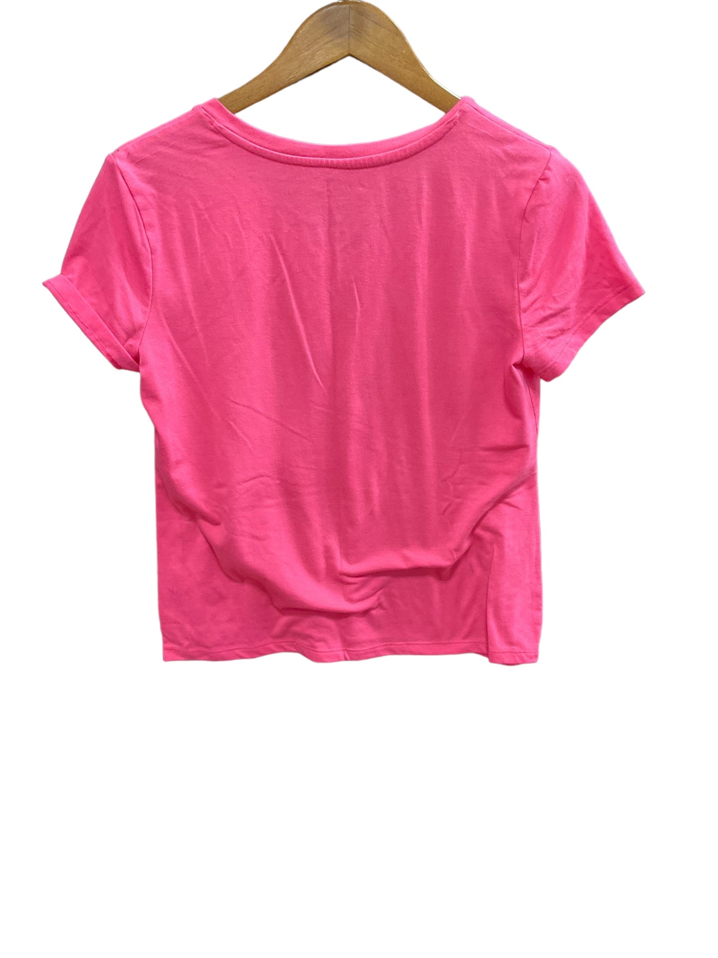 Pink Top Short Sleeve Basic Clothes Mentor, Size M