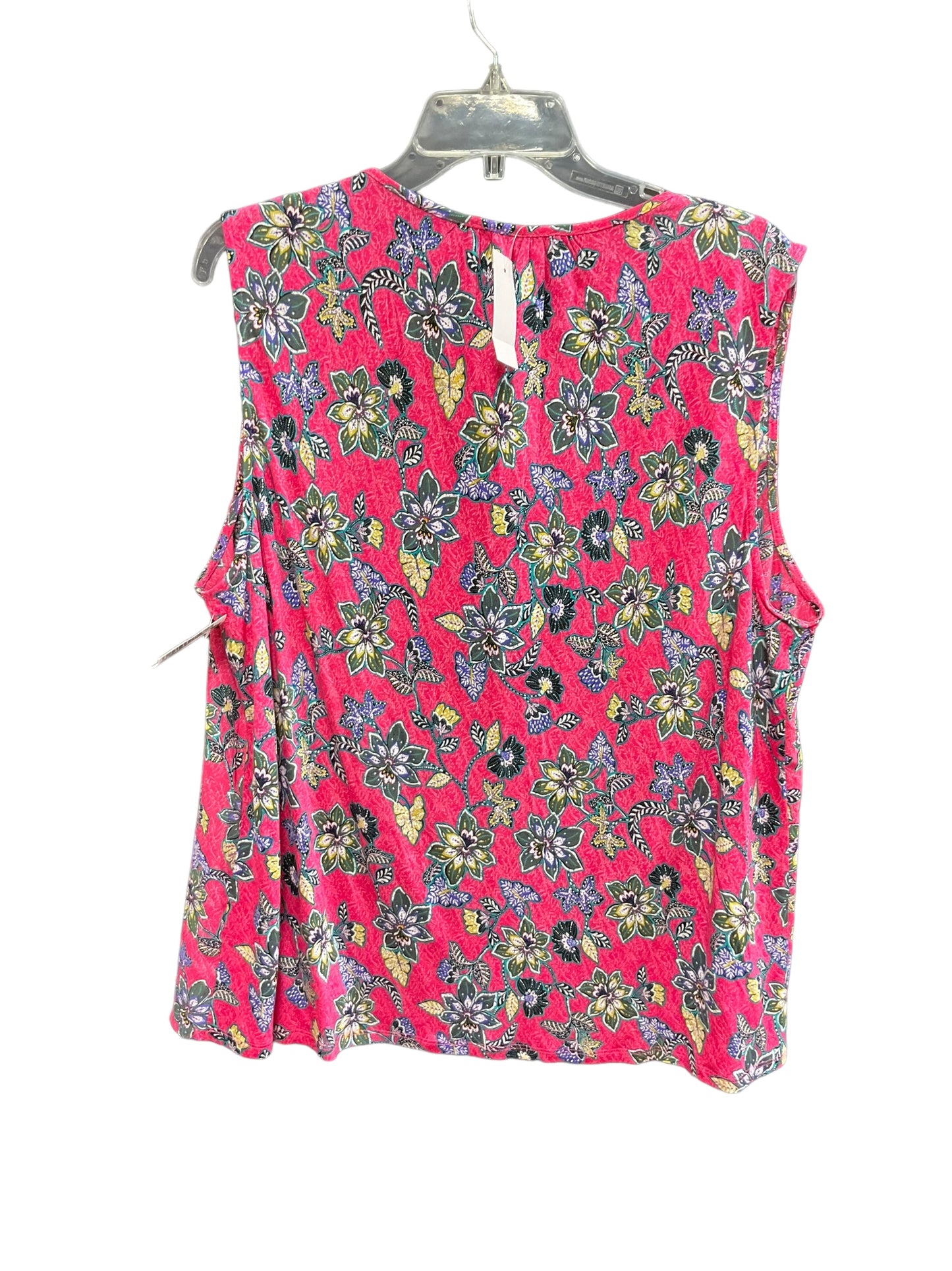 Floral Print Top Sleeveless Loft, Size Xl