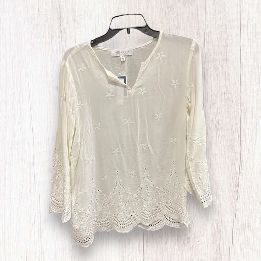 Top 3/4 Sleeve By Fever In Cream, Size: S