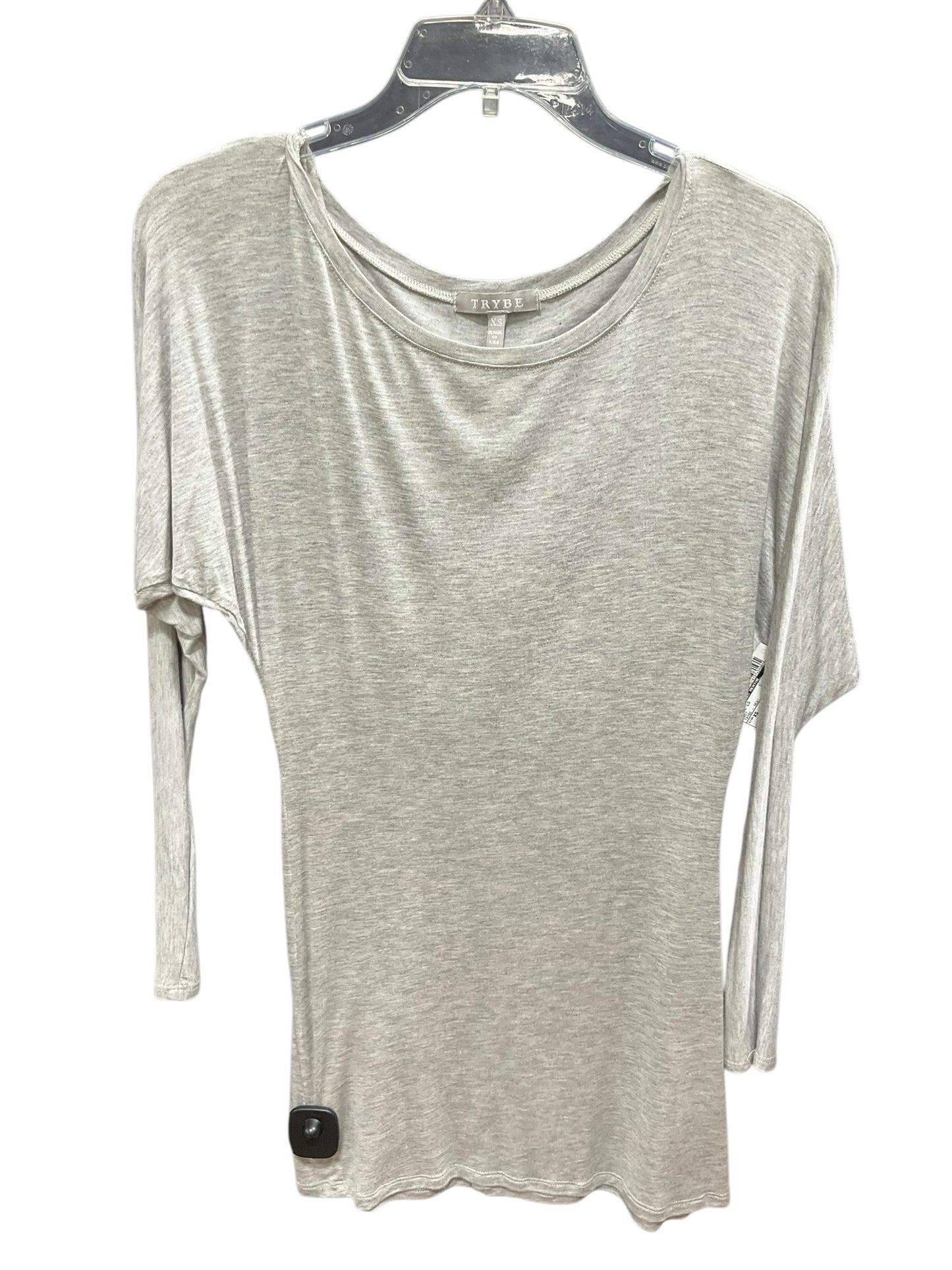 Tunic Long Sleeve By Clothes Mentor In Grey, Size: Xs