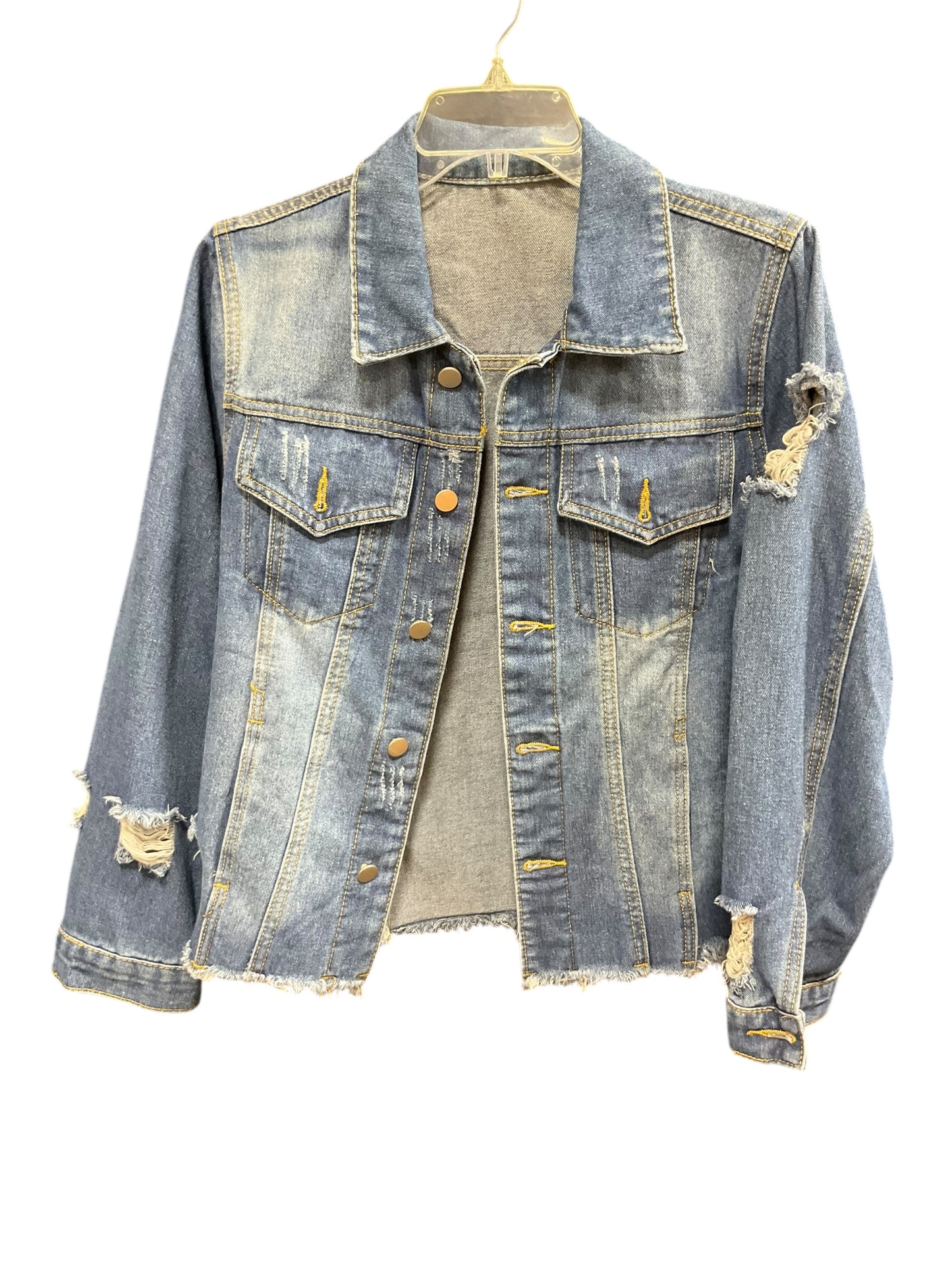 Jacket Denim By Clothes Mentor In Blue Denim, Size: S