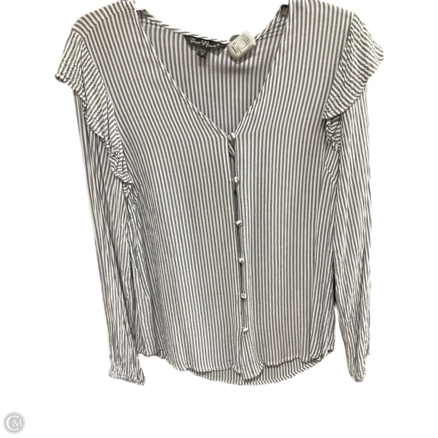 Top Long Sleeve By Velvet Heart In Striped Pattern, Size: M