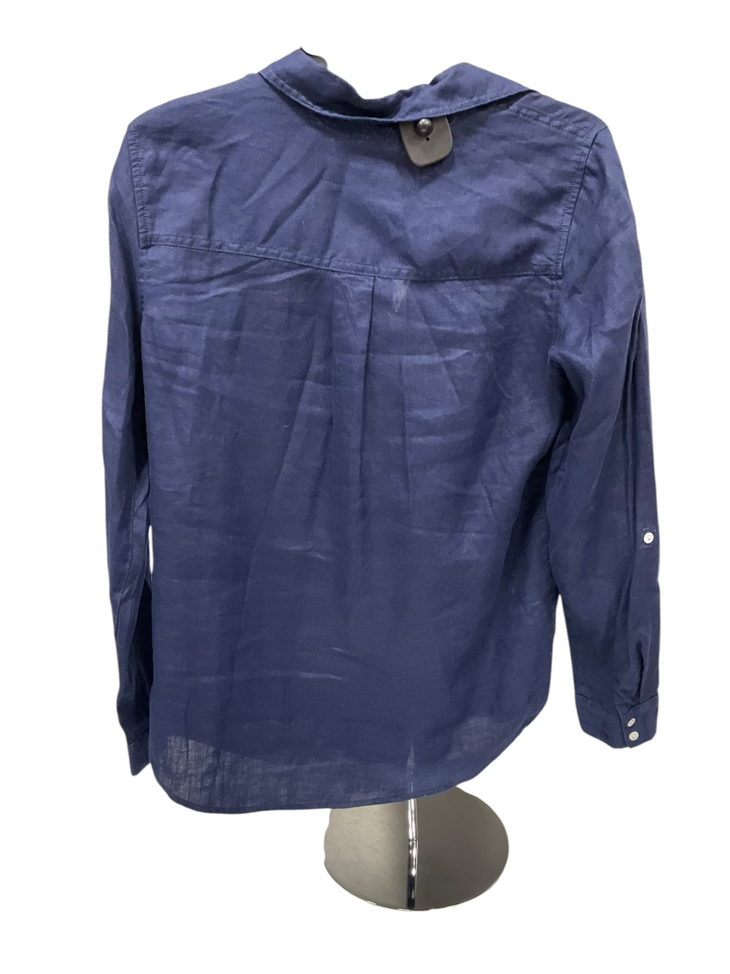 Blouse Long Sleeve By T Tahari In Navy, Size: M