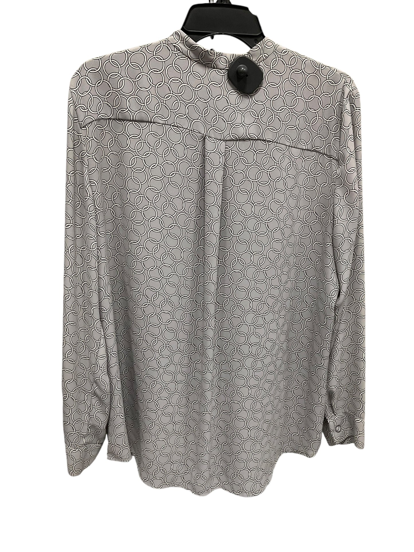 Blouse Long Sleeve By Ann Taylor In Grey, Size: Xl