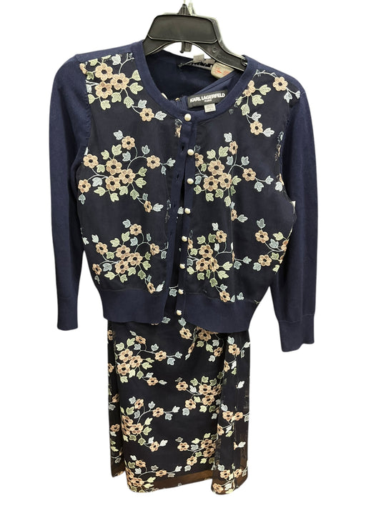 Dress Set 2pc By Karl Lagerfeld In Floral Print, Size: S