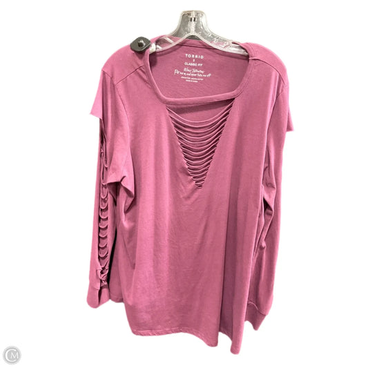 Top Long Sleeve Basic By Torrid In Purple, Size: 1x