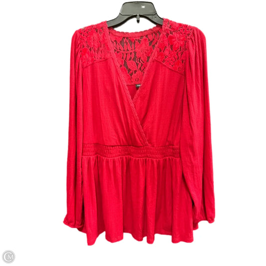 Top Long Sleeve By Torrid In Red, Size: 2x