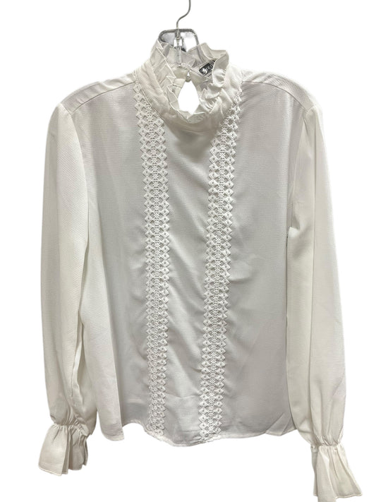 Top Long Sleeve By Shein In White, Size: M