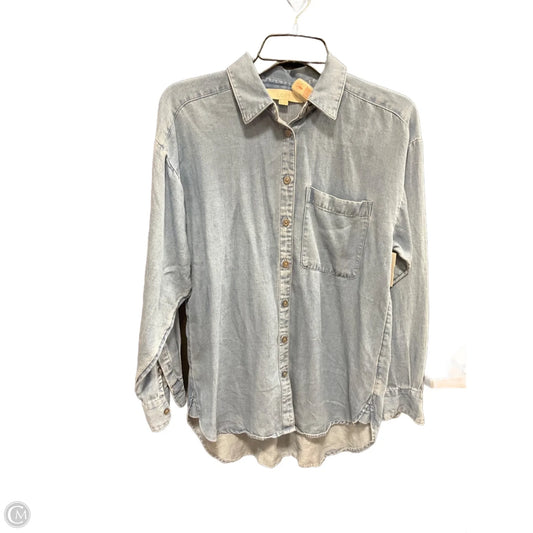 Blouse Long Sleeve By Loft In Blue, Size: Xs