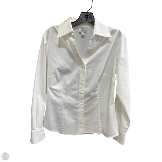 Blouse Long Sleeve By Worthington In Cream, Size: 10