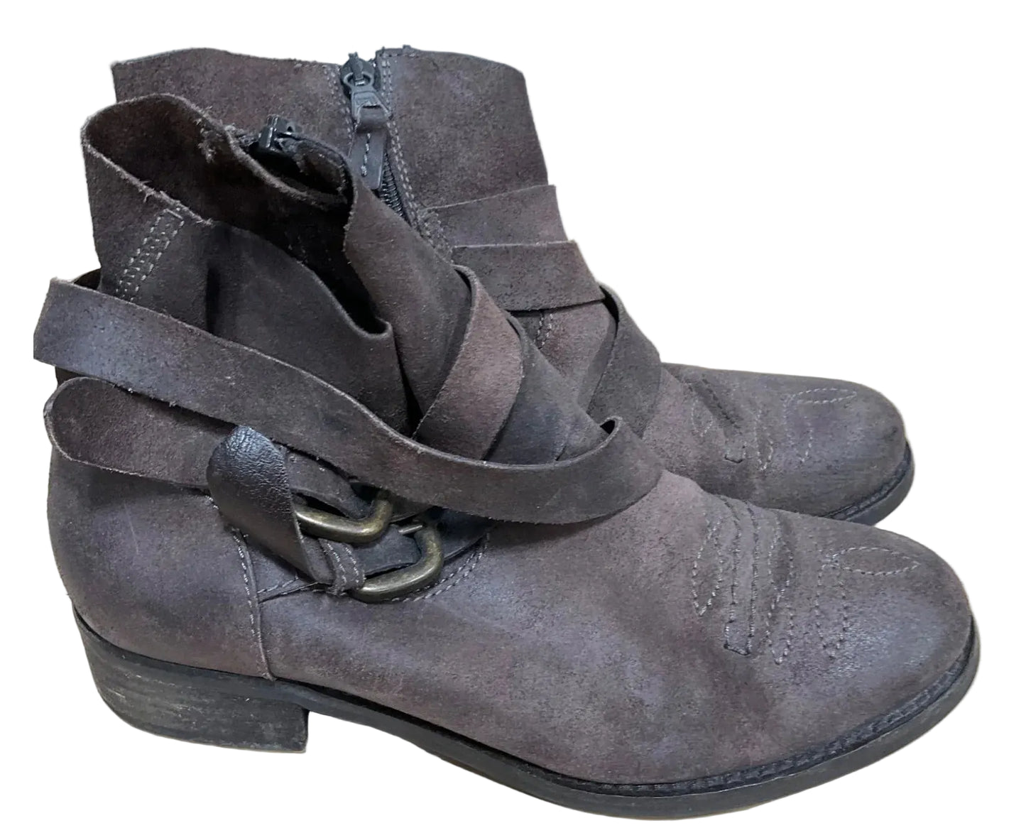 Boots Leather By Clothes Mentor In Brown, Size: 8.5