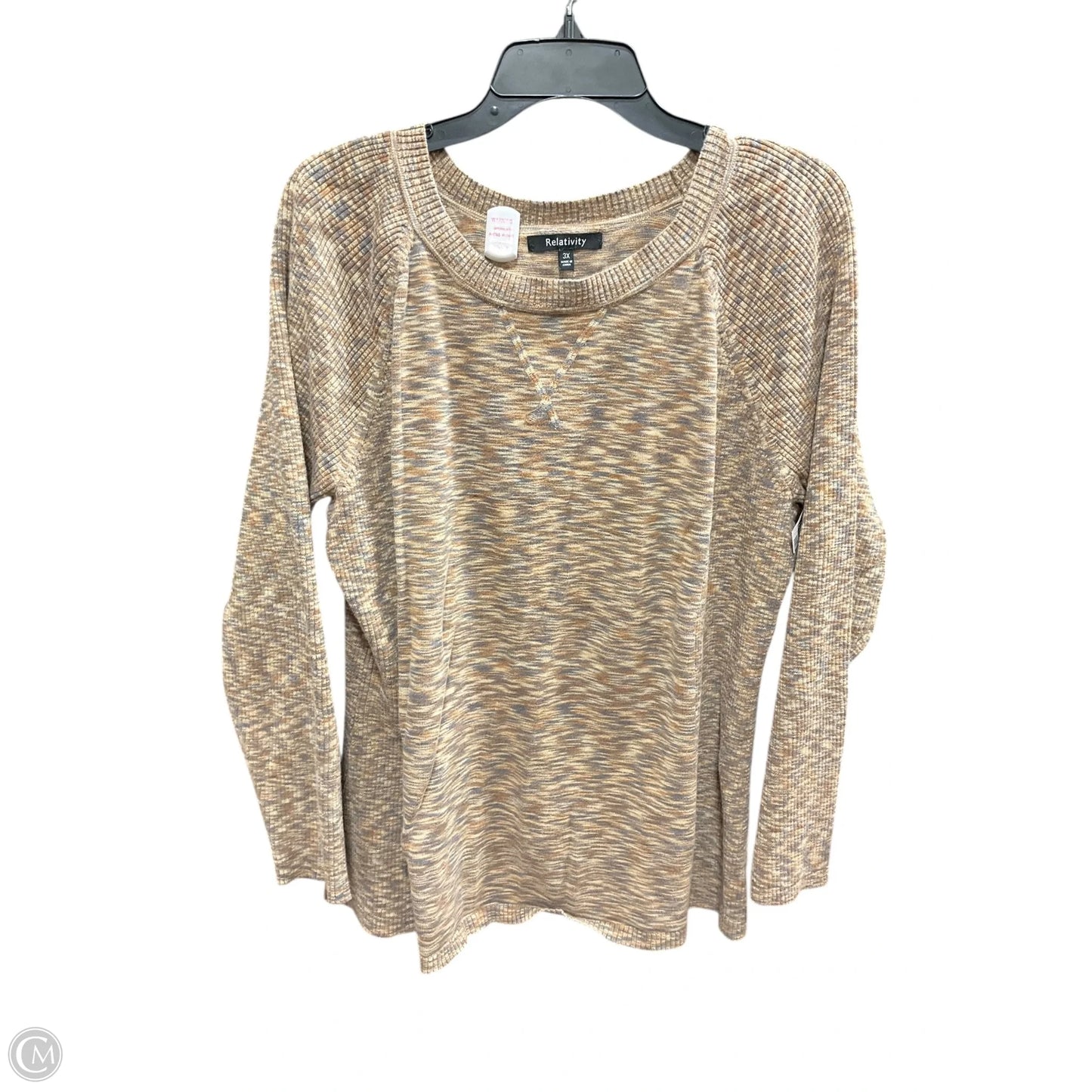 Top Long Sleeve By Relativity In Multi-colored, Size: 3x
