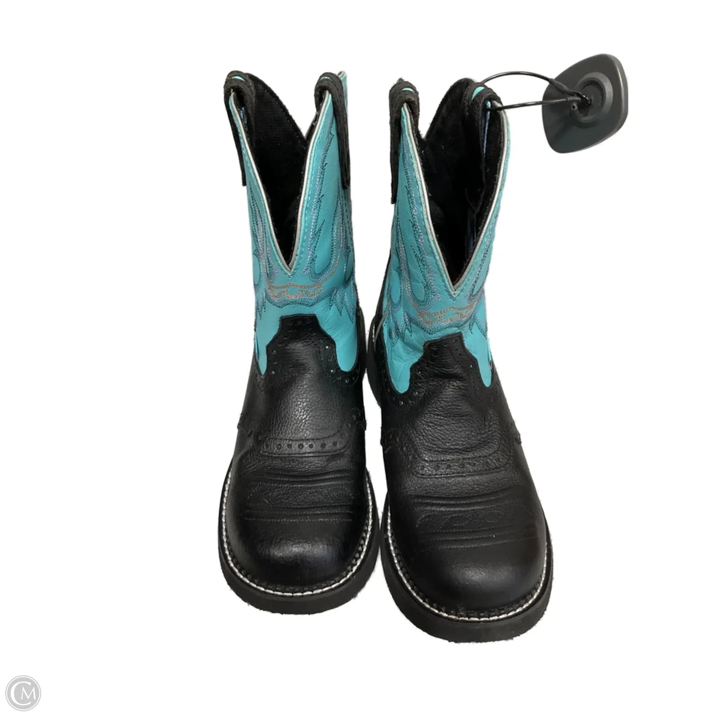 Boots Western By Justin In Black & Blue, Size: 10