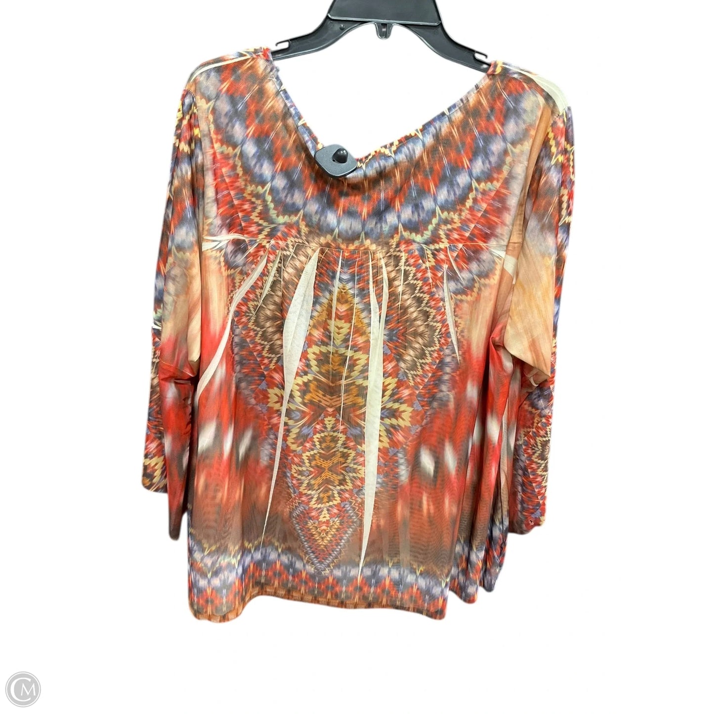 Top 3/4 Sleeve By One World In Multi-colored, Size: 2x