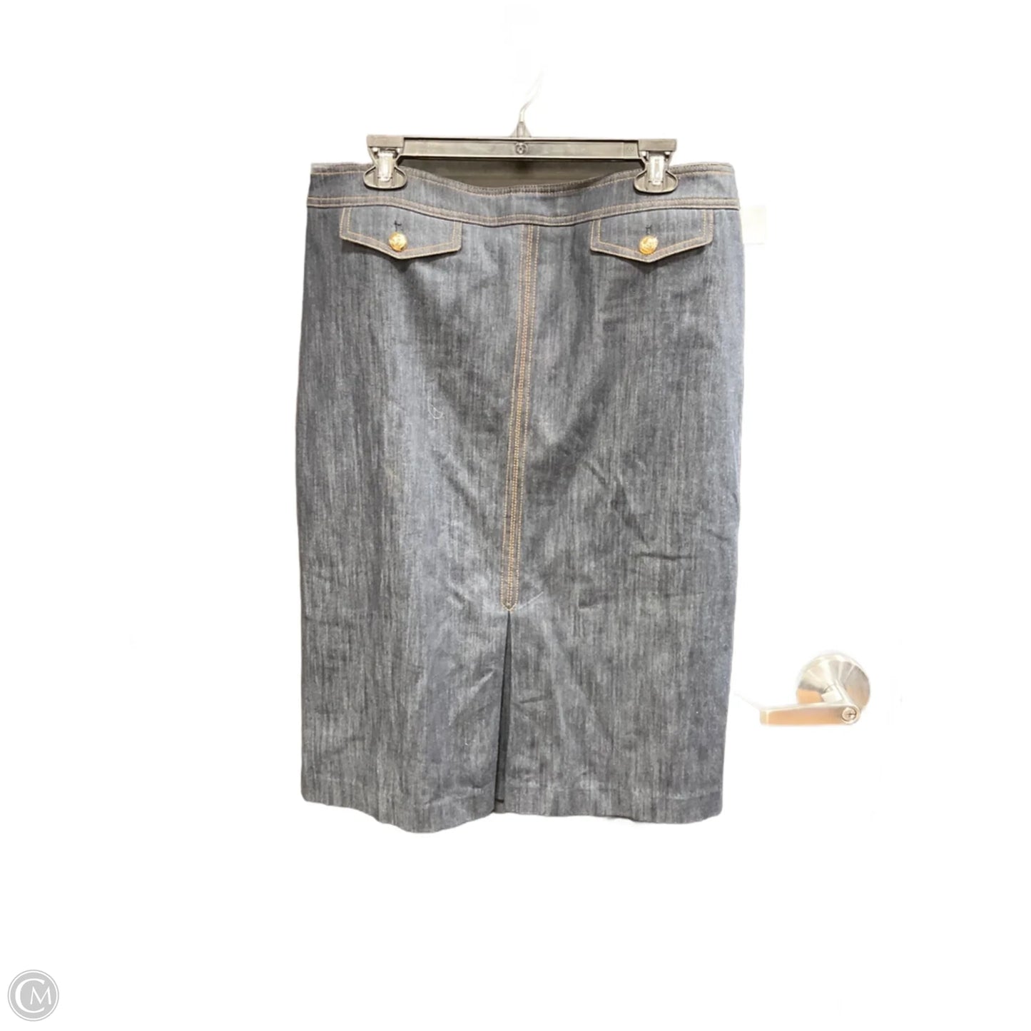 Skirt Midi By Talbots In Blue Denim, Size: 14