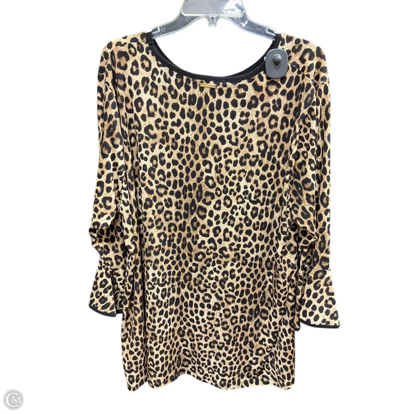 Top Long Sleeve By Michael By Michael Kors In Animal Print, Size: 3x