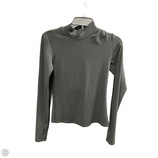 Athletic Top Long Sleeve Collar By Alo In Black & Blue, Size: S