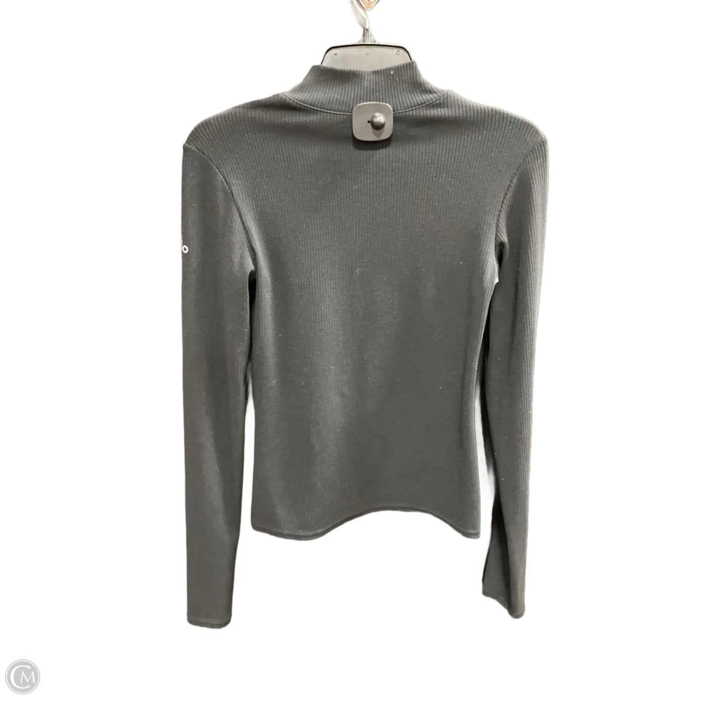 Athletic Top Long Sleeve Collar By Alo In Black & Blue, Size: S