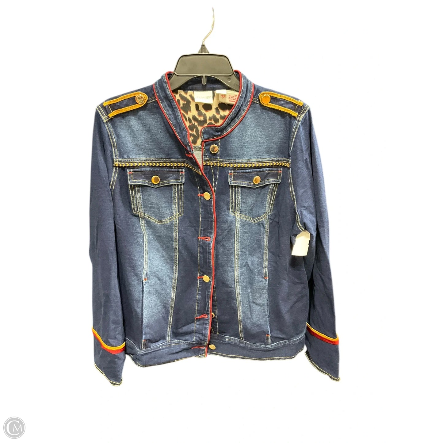 Jacket Denim By Zenergy By Chicos In Blue Denim, Size: L