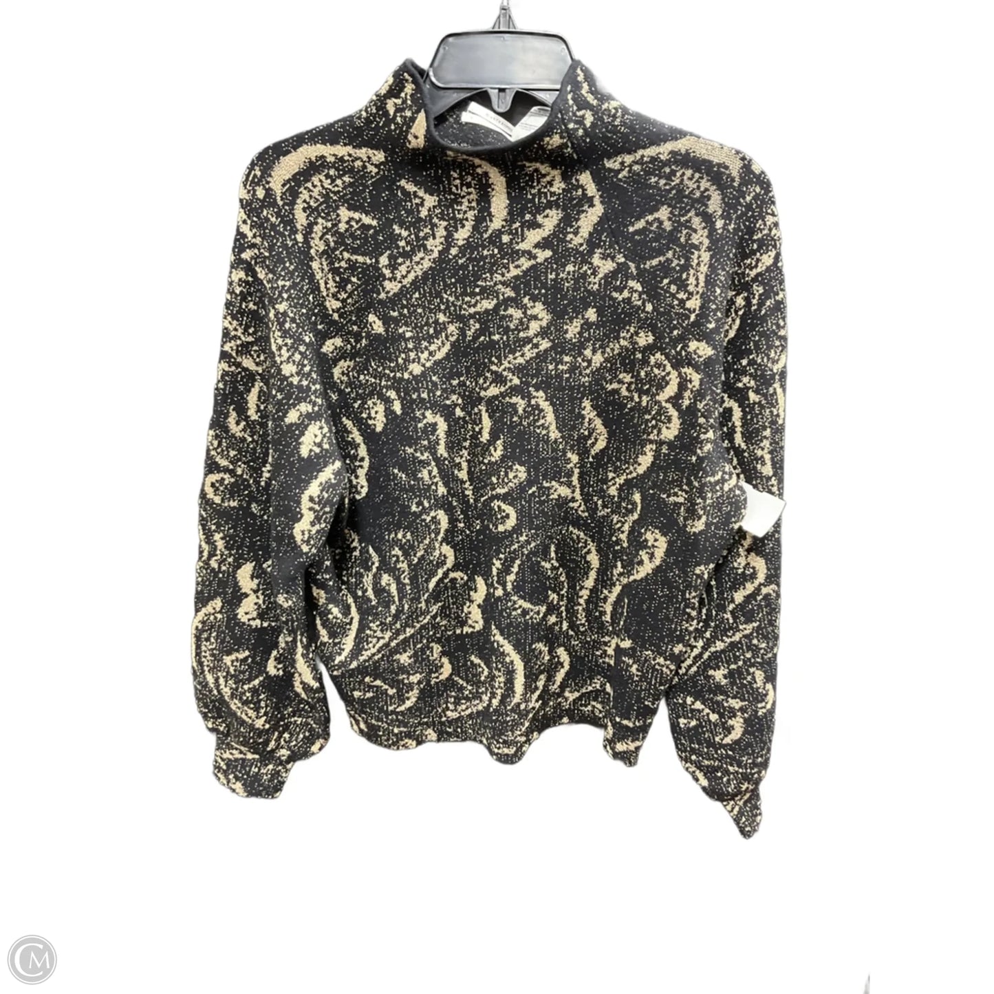 Sweater By Anthropologie In Black & Gold, Size: S